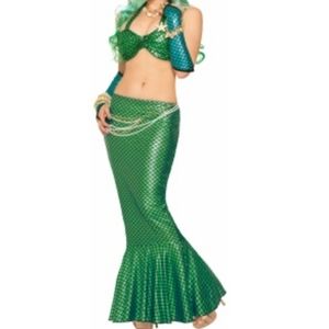 Mermaid Tail Skirt in Metallic Green